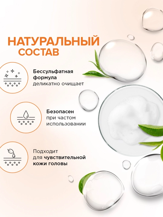 Бессульфатный шампунь SYNERGETIC "Максимальное питание и восстановление", 750 мл