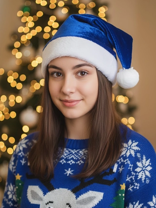 Qor bobo qaipog'i, oq bezakli qizil, yangi yil uchun rojdestvo aksessuari,yangi yil shapka