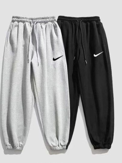 Спортивные штаны унисекс в стиле Nike Jordan – серые / черные, oversize джоггеры