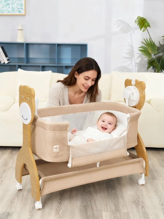 Bluetooth,pult, taymer va 10 ta qo‘shiq bilan elektron chaqaloqlar beshigi, tungi chiroq
