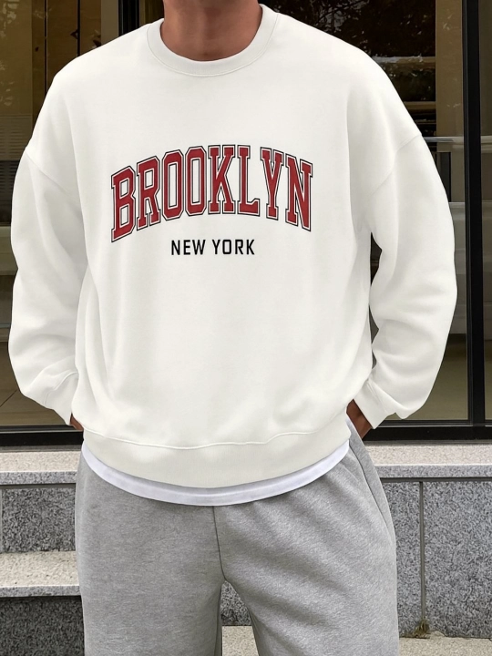 Erkaklar va ayollar svitshotlari, oversize, kuz-qish BROOKLYN sport uslubi - 