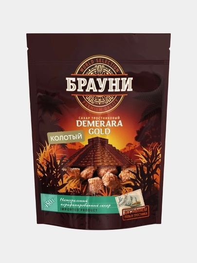 Сахар тростниковый «Брауни» нерафинированный, колотый 450 г — KONTI-BL6