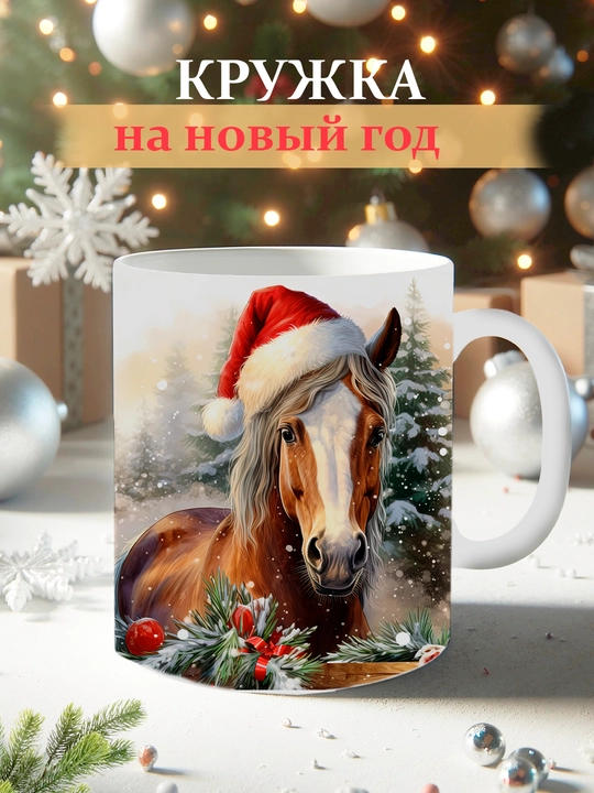 Bosma krujkalar sovg'a uchun, qish fasli printlari bilan, choy va kofe uchun krujka - 