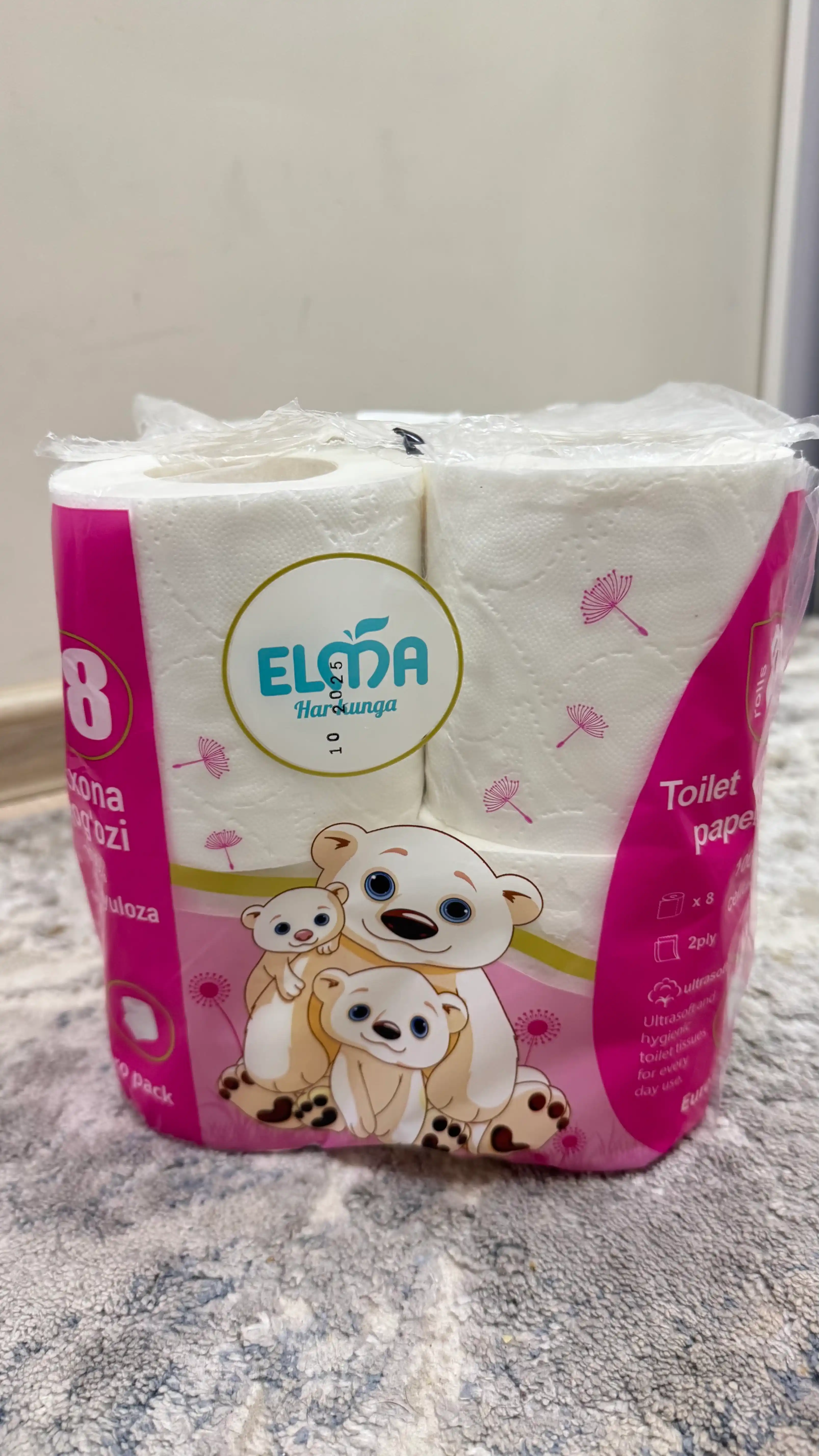 Tualet qog'ozi Elma Ultrasoft 2 qatlamli, 8 dona