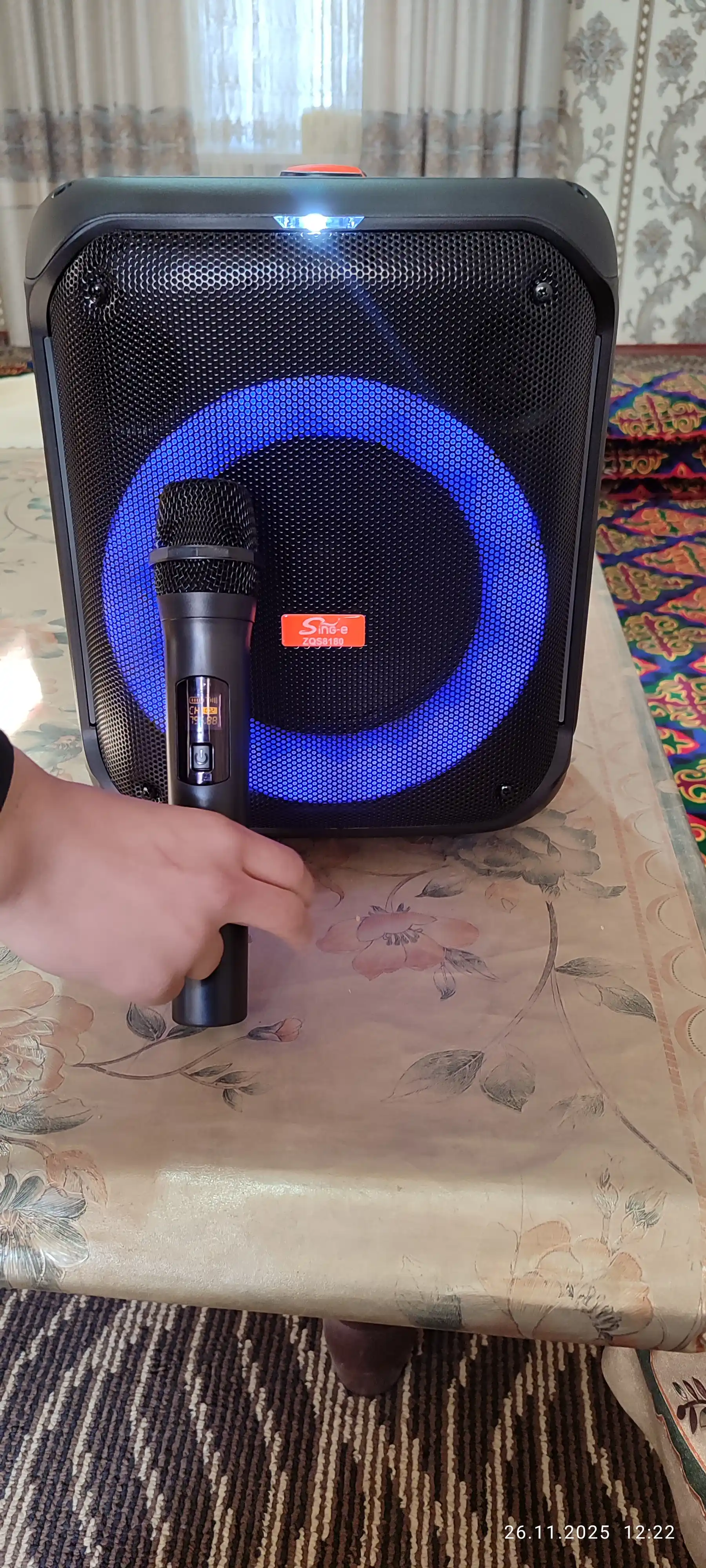 HiFi tizimi – kuchli bassli portativ kolonka, ZQS-8170, 18000W, RGB yoritgichi