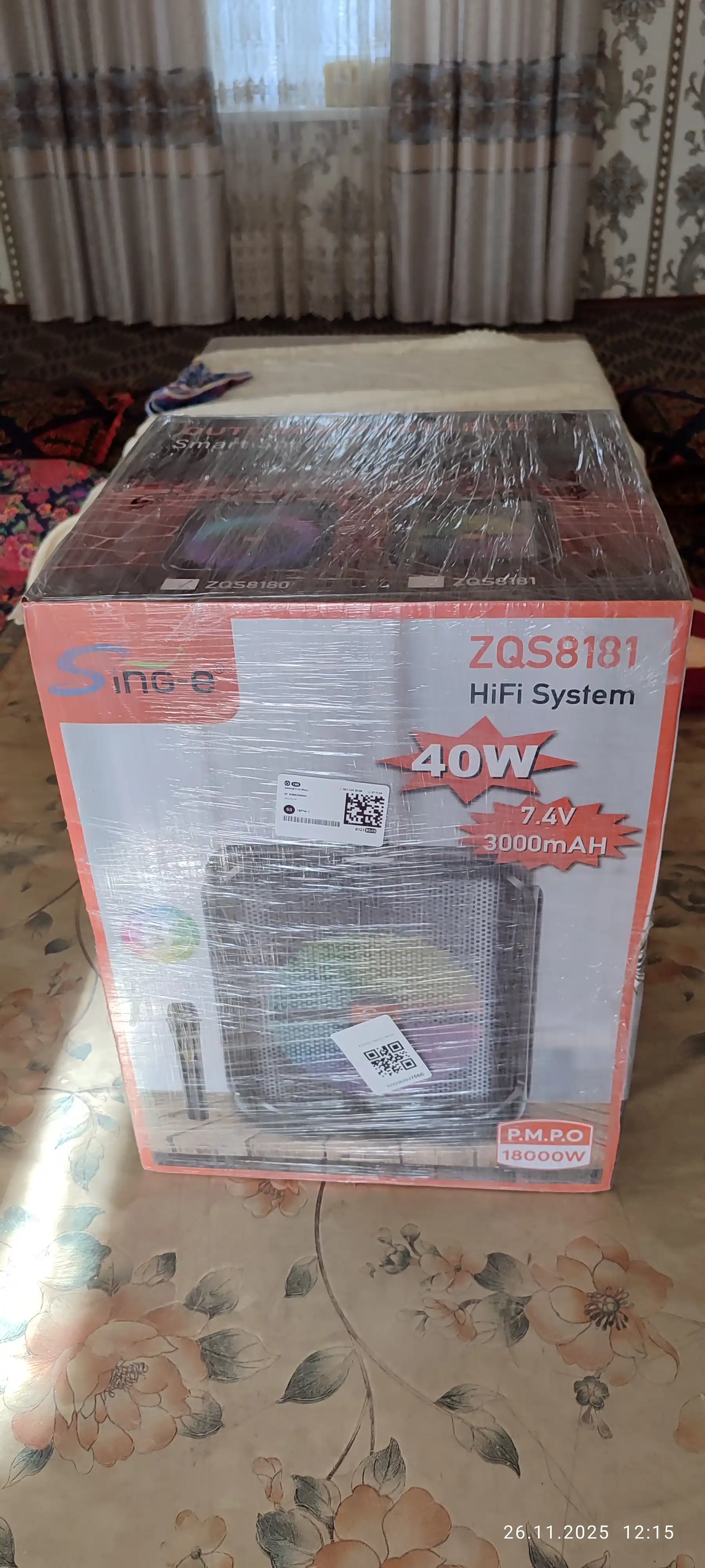 HiFi tizimi – kuchli bassli portativ kolonka, ZQS-8170, 18000W, RGB yoritgichi