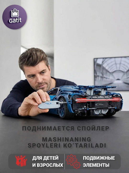 Formula 1 poyga mashinasi konstruktori, katta model 1:8 Technic, LEGO bilan mos keladi