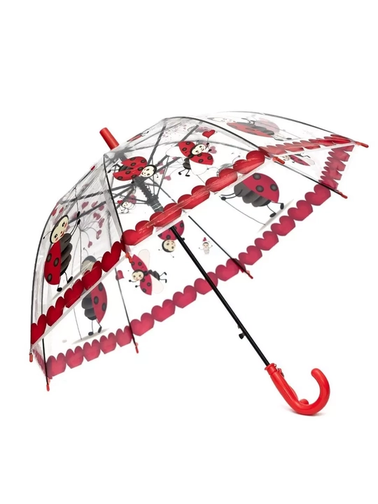 Детский зонт с защитным куполом и цветной ручкой