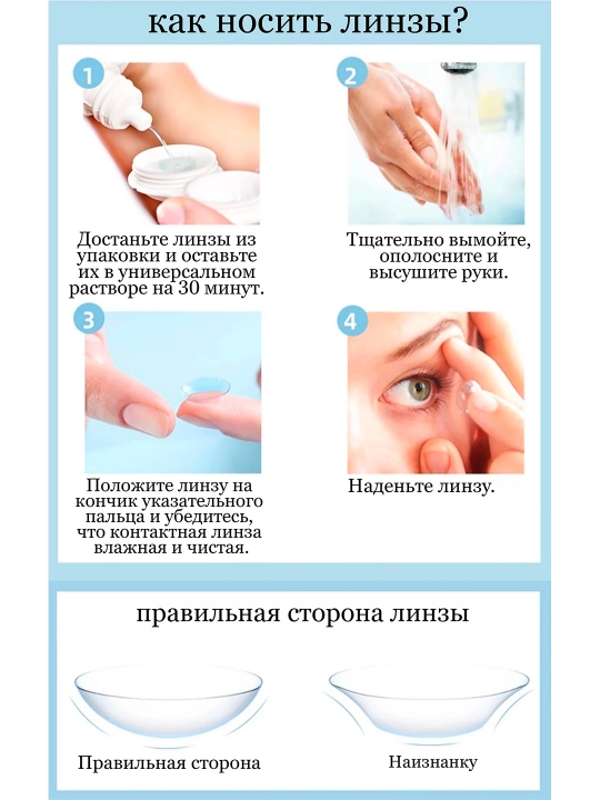 CLEAR -3.00 Premium shaffof kontakt linzalari BC 8.6, DIA14.2, 1 yil, 2 ta linzalar