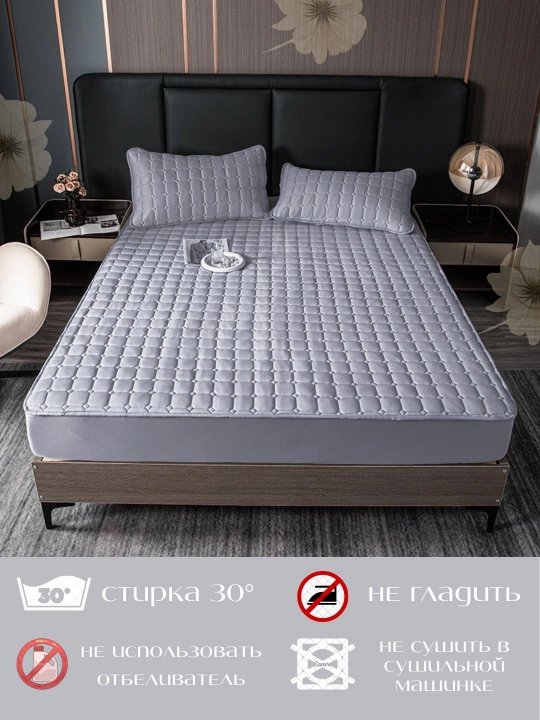 Yon tomoni bilan matras ustki qismi, yumshoq, tikilgan, paxtadan foydalanilgan