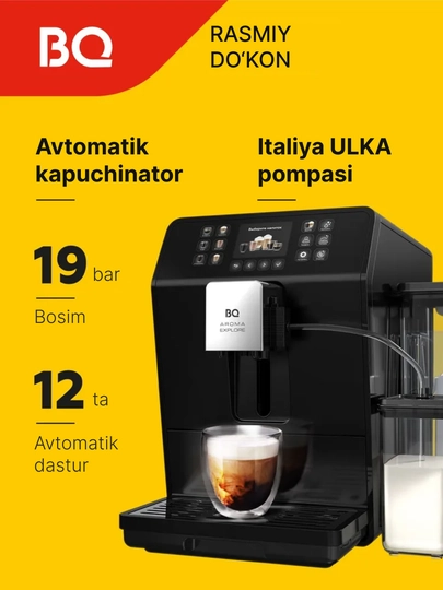 BQ CM6001 o‘rnatilgan kofe maydalagichli avtokapuchinatorli avtomatik kofe mashinasi