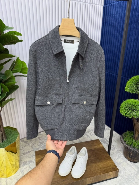 Erkaklar uchun 100% junli yengil kurtka, cho‘ntakli M–XXXL - 