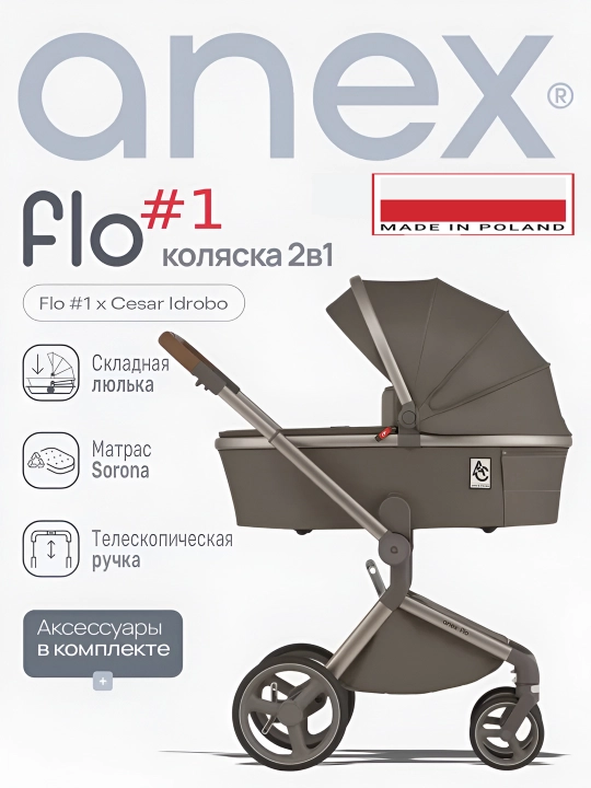 Anex Flo 2b1 bolalar aravachasi, Evropa brendi, Polshada ishlab chiqarilgan