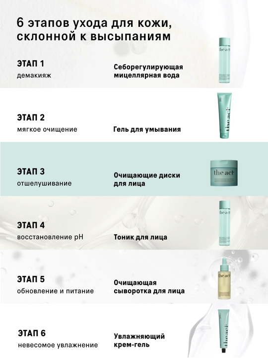 Гель для умывания лица, очищающий, мягкий, кислотный