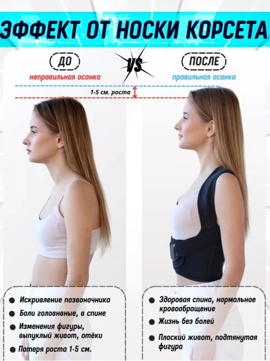 Ортопедический корсет для коррекции искривления позвоночника, унисекс