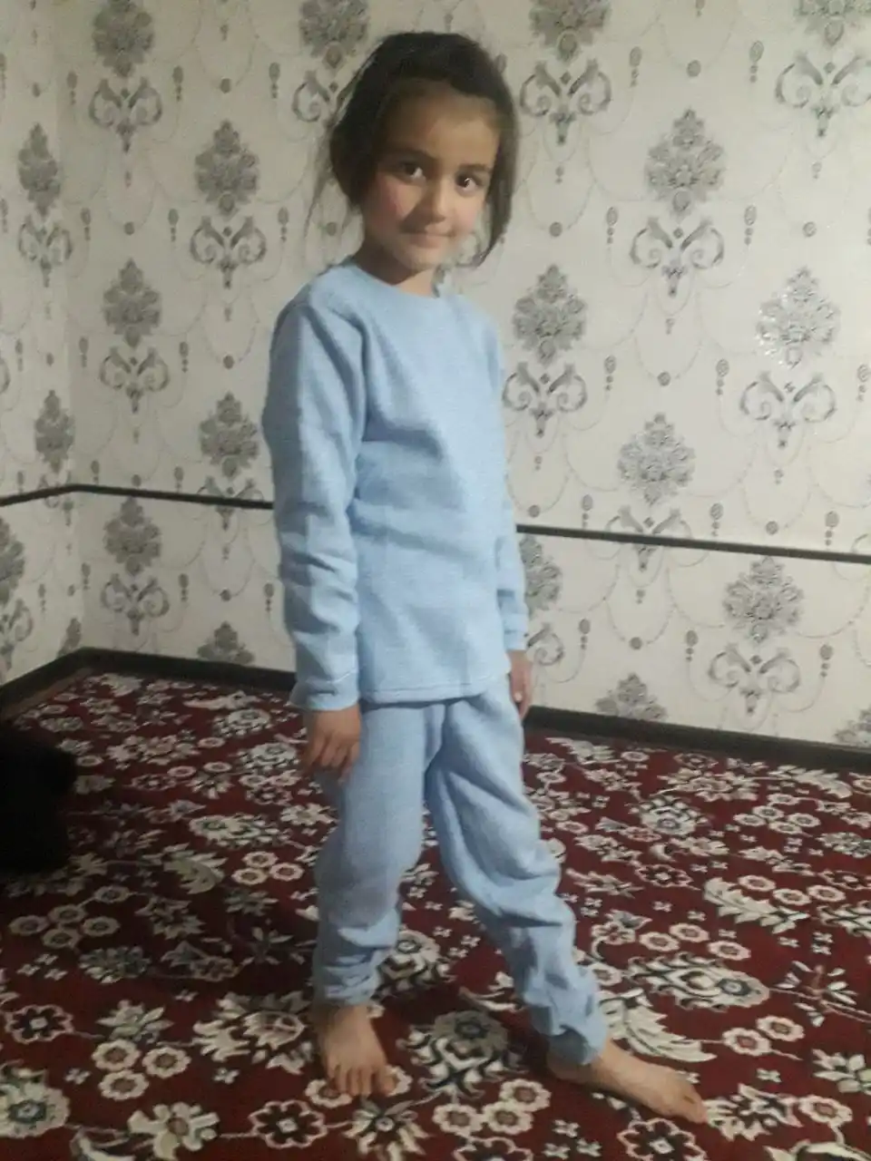 Issiq bolalar uy kiyimi, uyqu uchun pijama, issiq komplekt kiyim