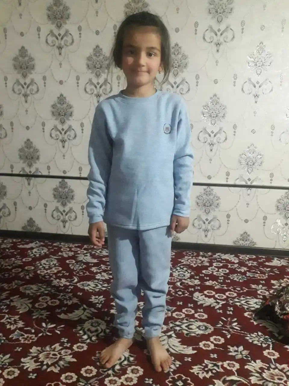 Issiq bolalar uy kiyimi, uyqu uchun pijama, issiq komplekt kiyim