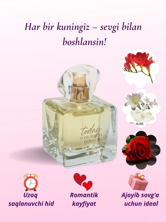 Barqaror parfum — birinchi nafasdanoq maftun etuvchi nozik ayolbaxsh hid, 50 ml