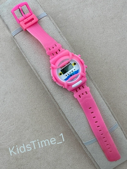 Детские электронные LCD-часы – лёгкая и удобная модель — KIDSTIM-4W00009-КОРАЛЛ