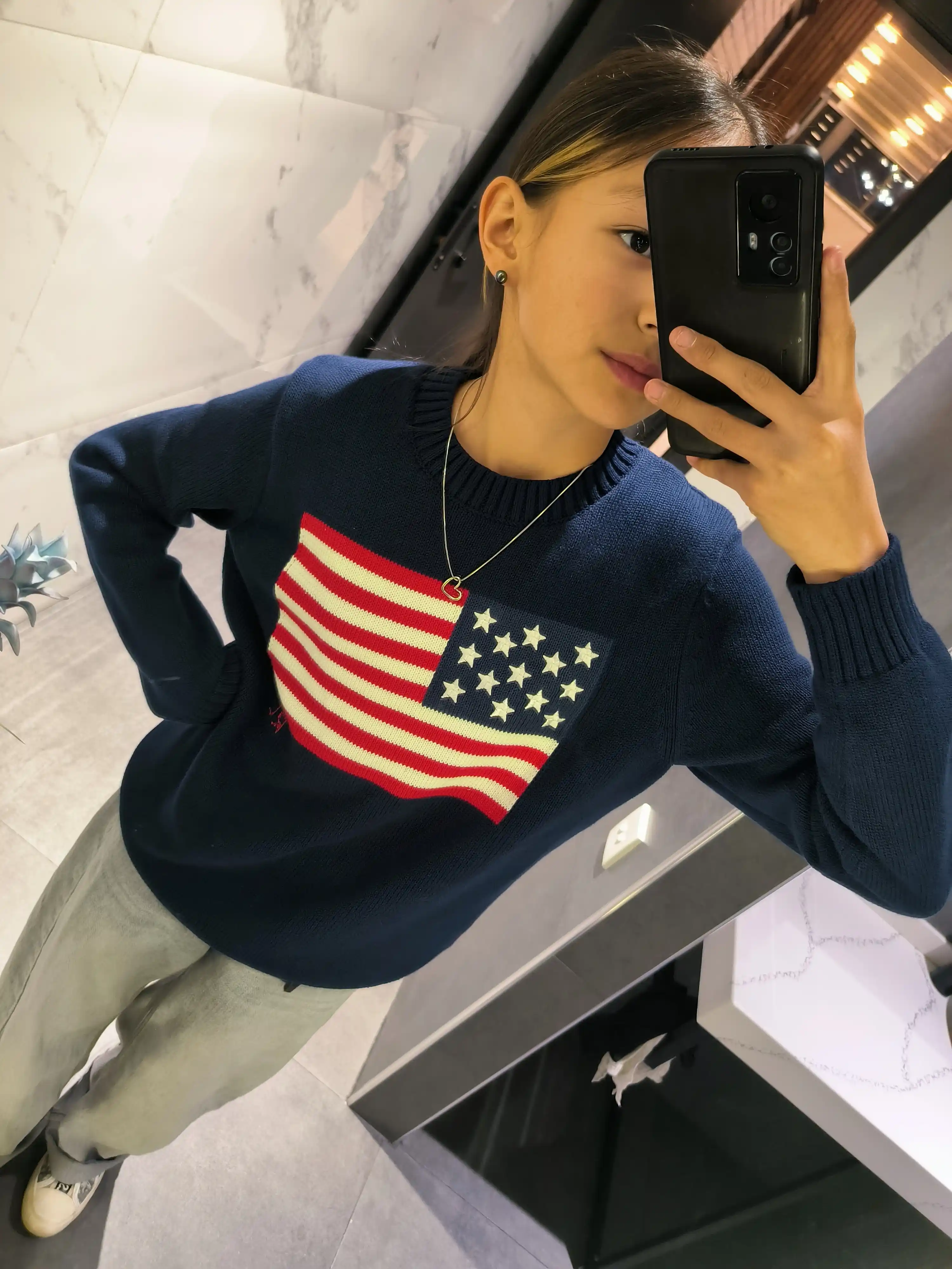 Женский свитер с американским флагом от Polo Ralph Lauren