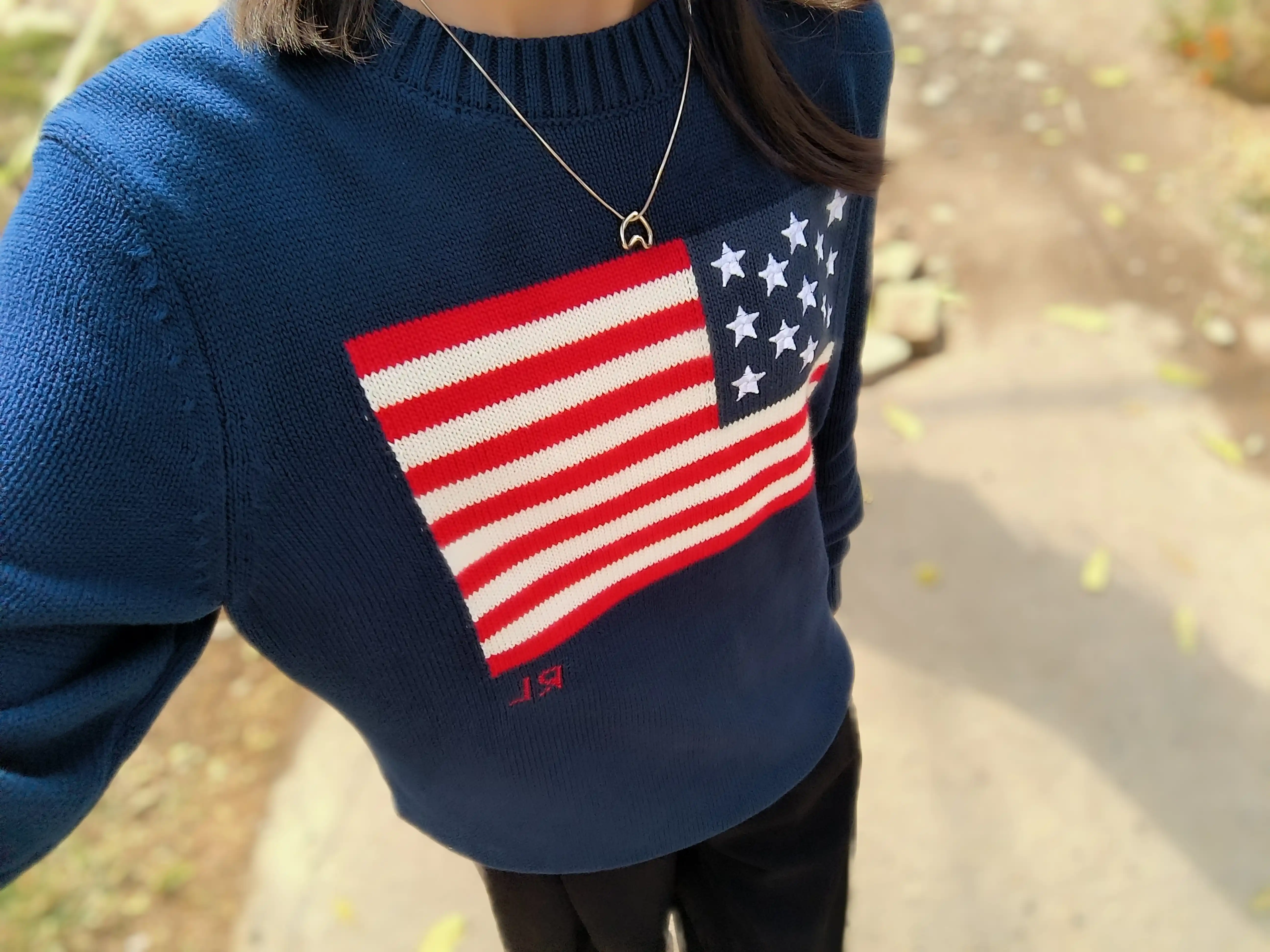 Женский свитер с американским флагом от Polo Ralph Lauren