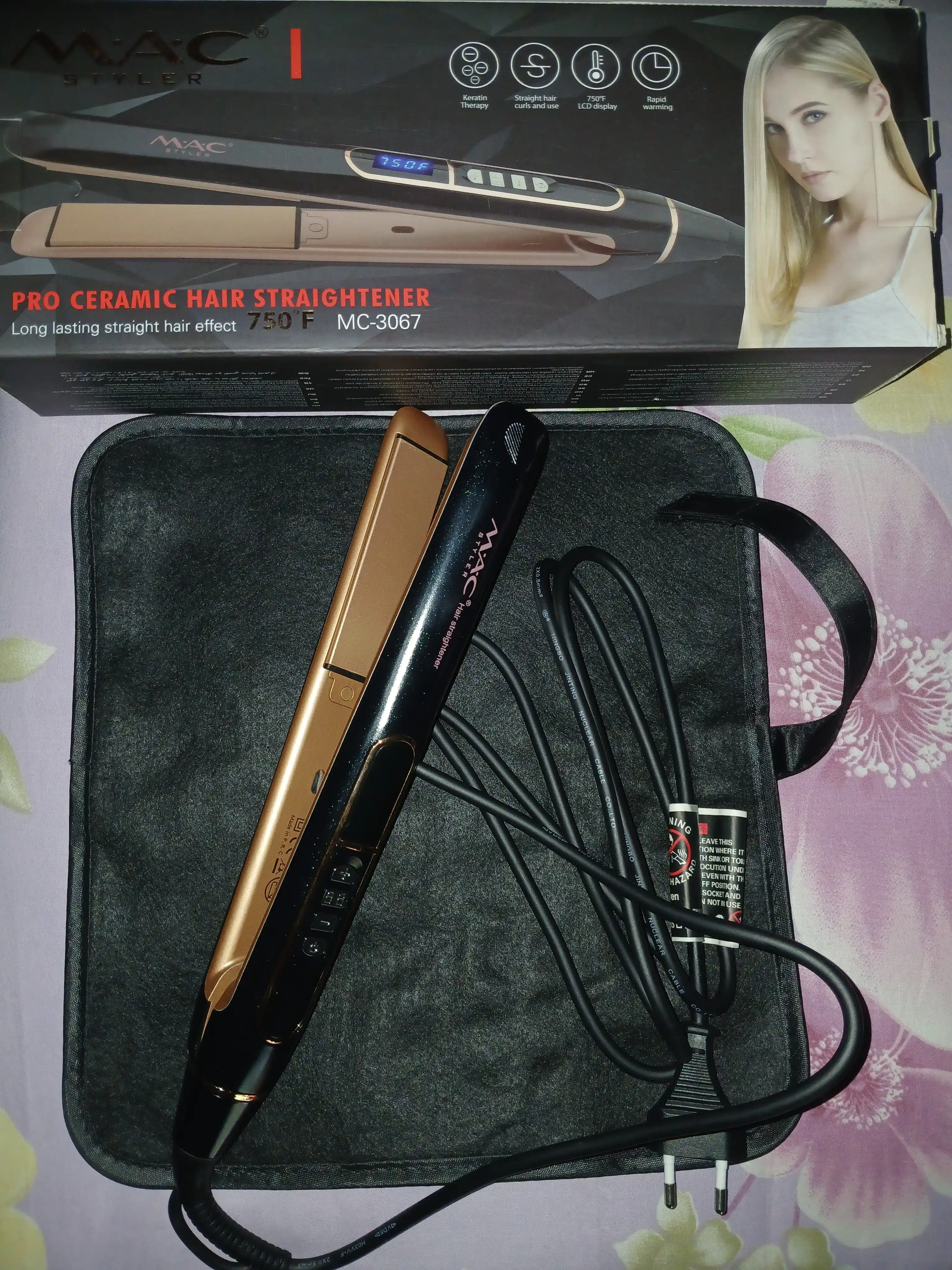 Dazmol sochlarni tekislash uchun professional  MAC MC-3067, stayler-ployka