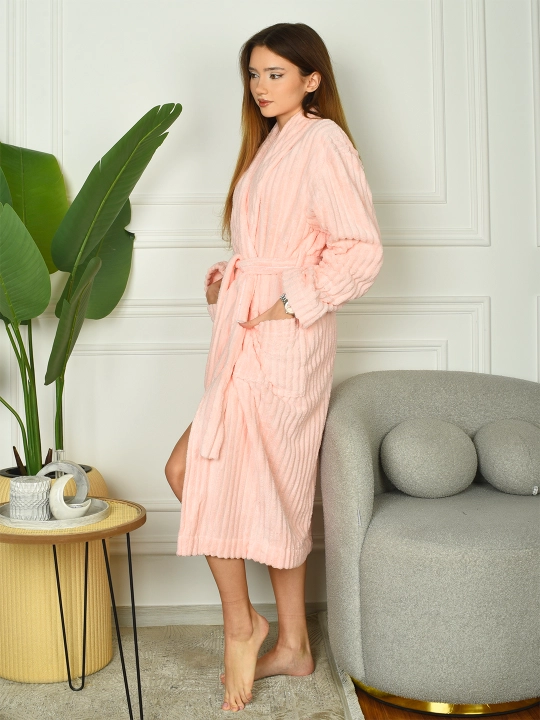 Банный халат FORRIS HOME микрофибра+хлопок унисекс, M-5XL, с капюшоном и без