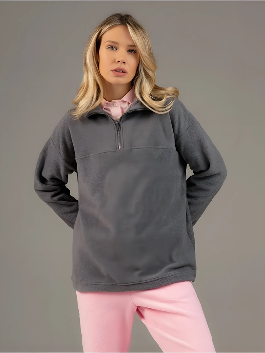 Flis oversize kofta 48–54, keng bichim, issiq qulay streetwear - 
