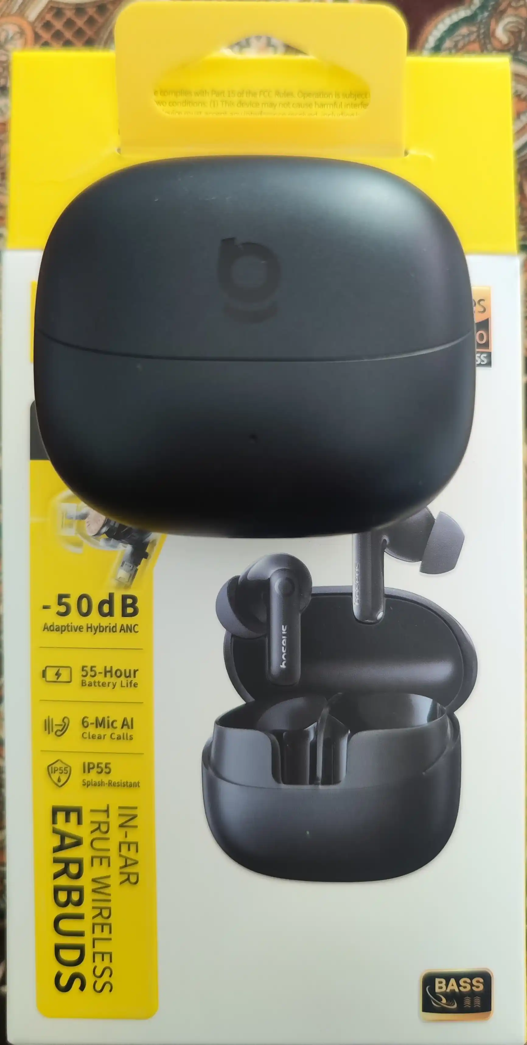 Simsiz quloqchinlar Baseus Bass BP1 Pro TWS, ANC, LDAC, 55 soat
