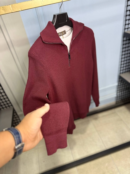 Мужской свитер на молнии half-zip (размеры S–XXXL)