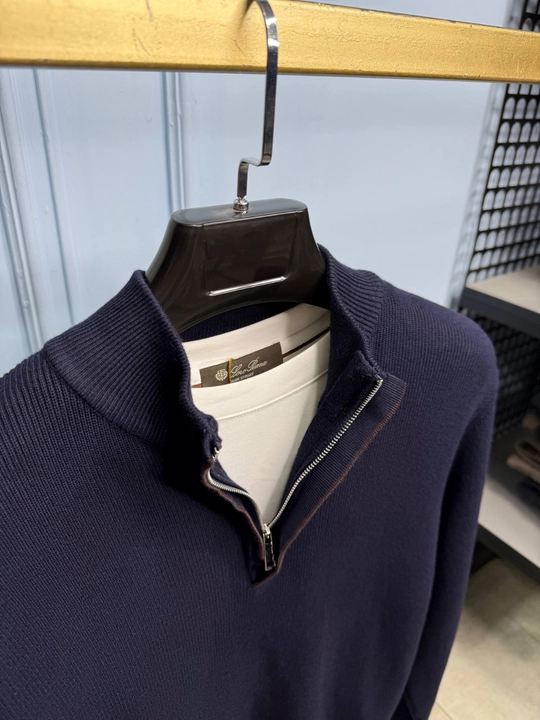 Мужской свитер на молнии half-zip (размеры S–XXXL)
