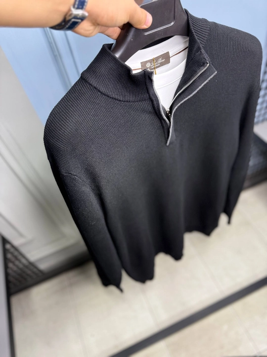 Мужской свитер на молнии half-zip (размеры S–XXXL)