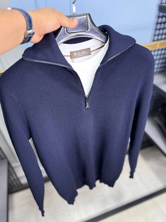 Erkaklar uchun yarim zamokli half-zip sviter (S–XXXL)