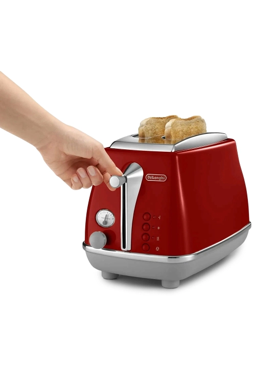 Тостер De'Longhi CTOC2103.R Icona Capitals, 900 Вт, 2 слота, 6 уровней поджаривания