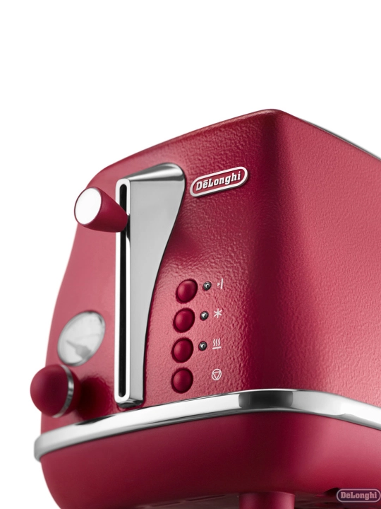 Тостер De'Longhi CTOC2103.R Icona Capitals, 900 Вт, 2 слота, 6 уровней поджаривания