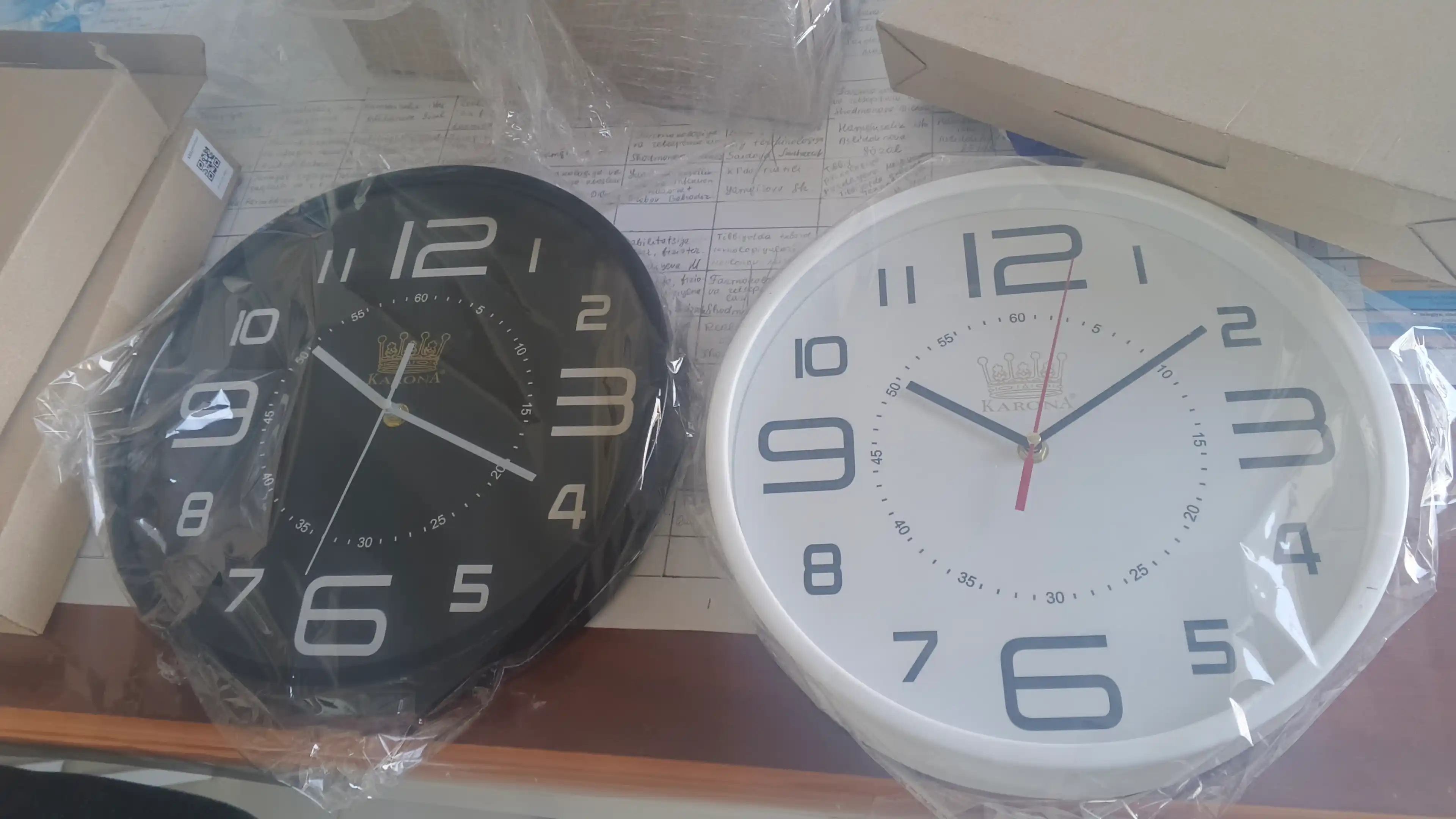 Karona uy va ofis uchun devor soati, 30 sm