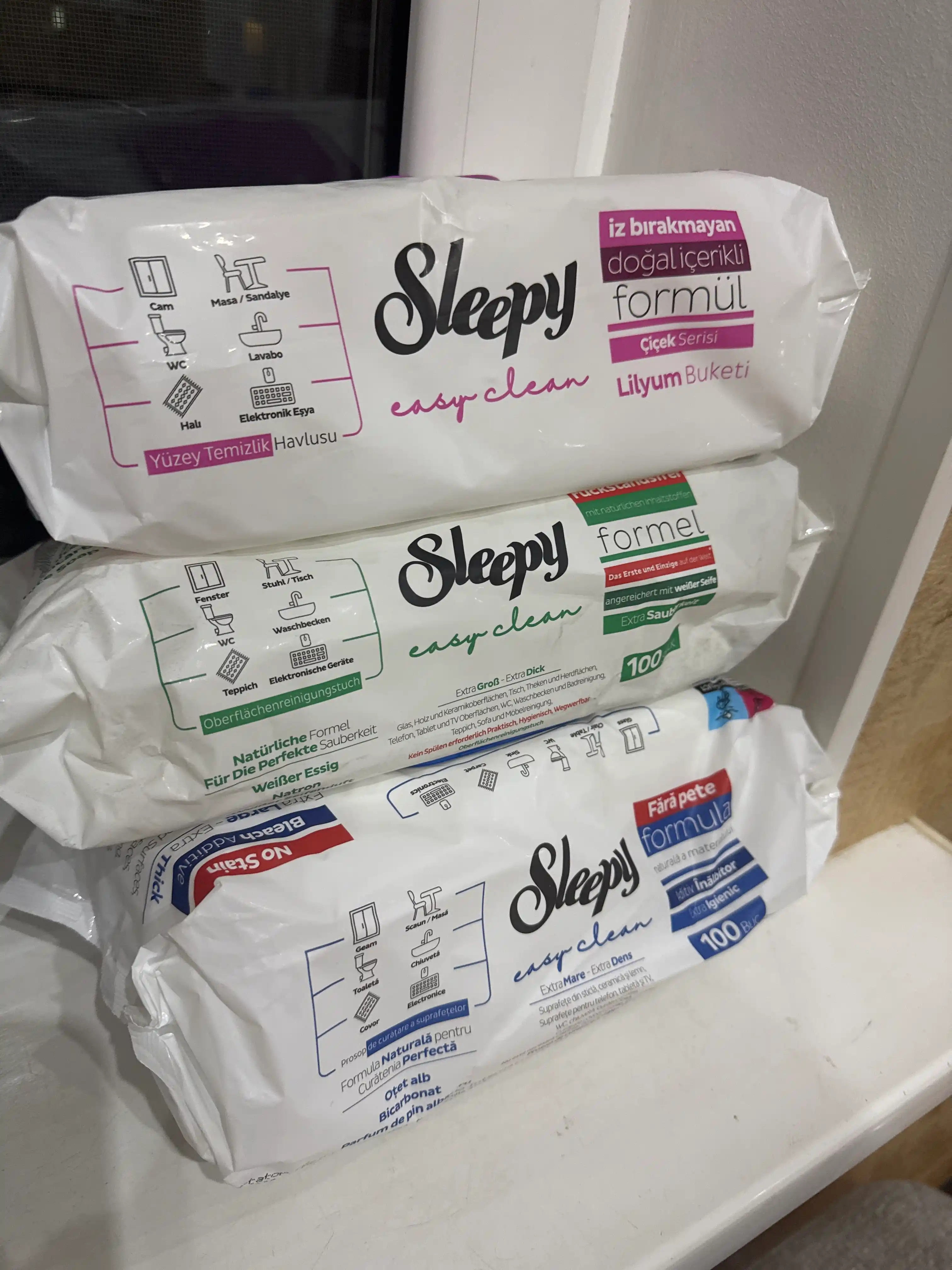 Sleepy xushbo‘y hidli sirkali nam salfetkalar, tozalash uchun nam salfetkalar, 100 dona