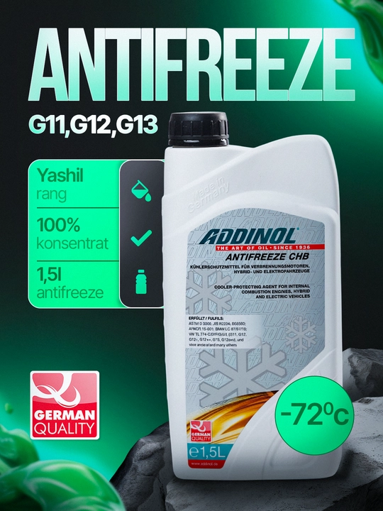 Антифриз ADDINOL Antifreeze CHB (G11, G12, G12+, G12++, G13, G12evo) - 
