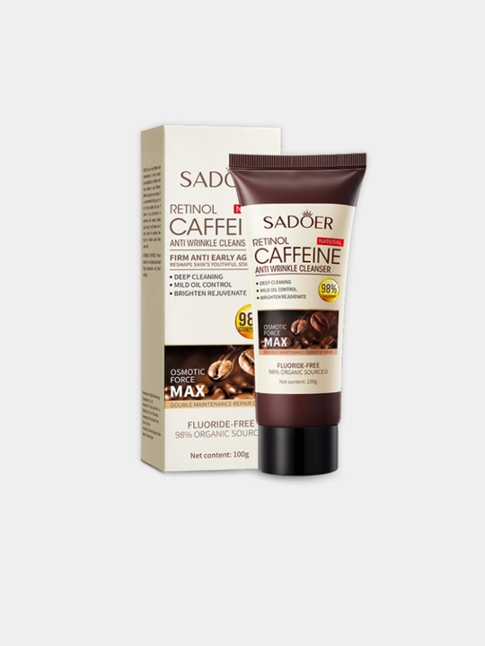 Пенка для умывания и очищения лица, SADOER Retinol Caffeine, 100 мл