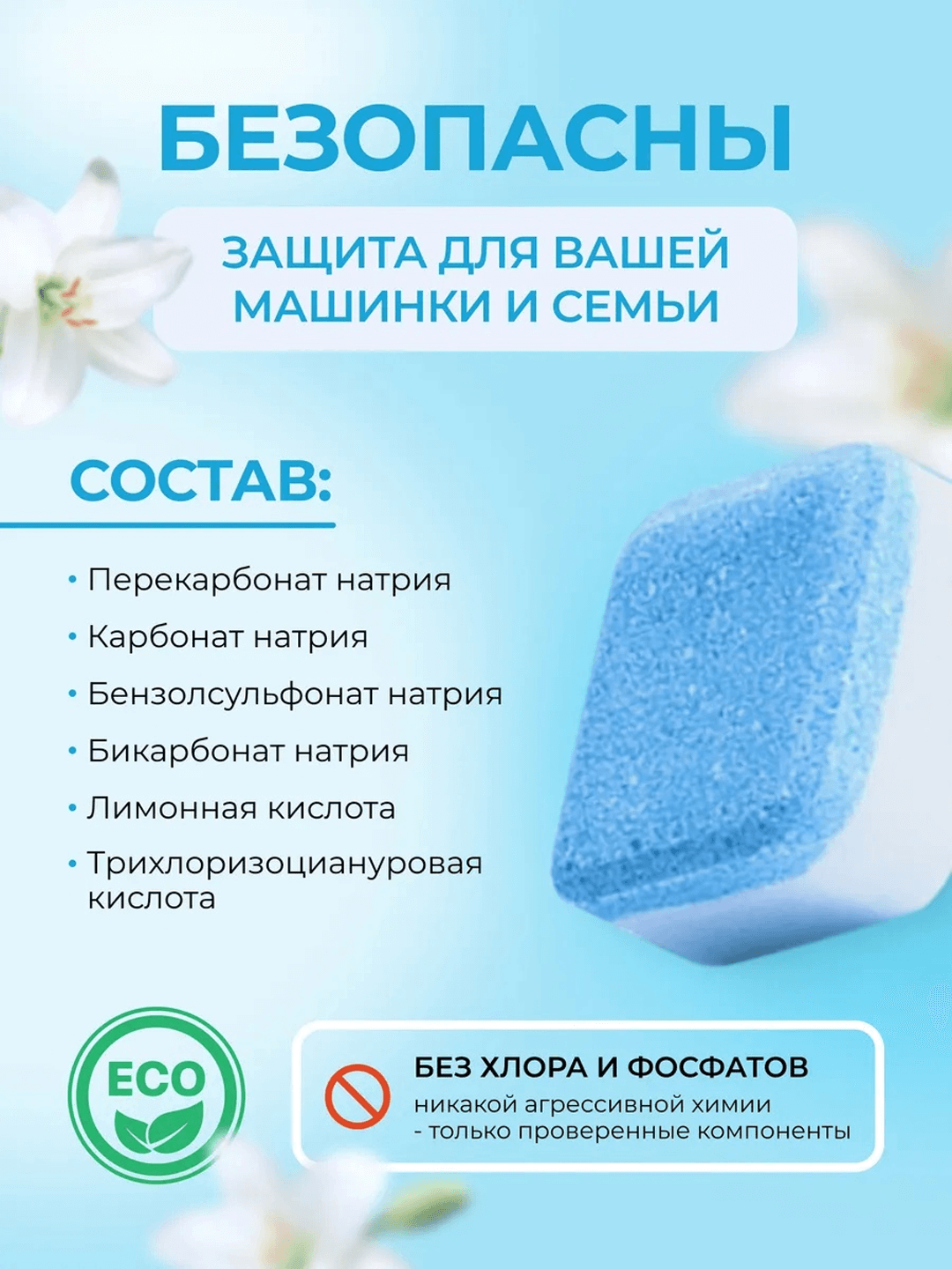 Таблетки для очистки барабана стиральной машины 12 шт – средство от накипи и запаха