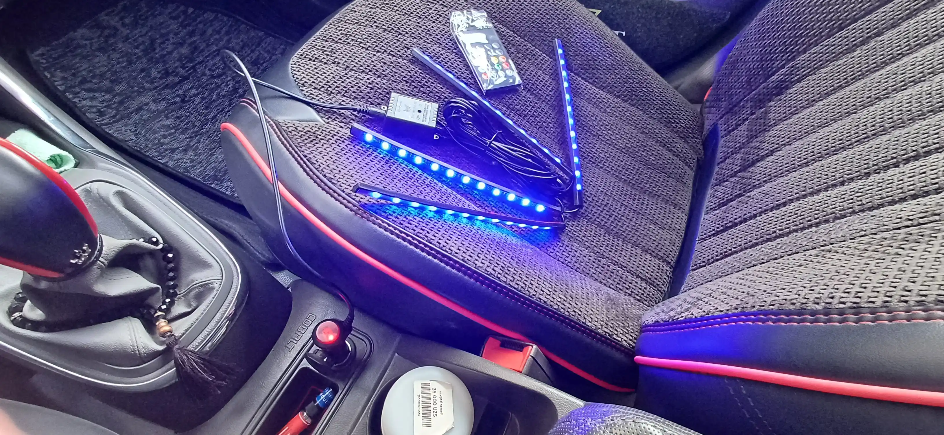 RGB лента для салона автомобиля, 12 разных лампочек