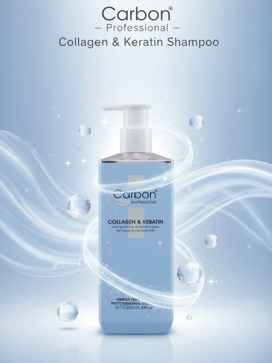 Carbon Professional Keratin & Collagen Shampoo, для женщин и мужчин, 720 мл