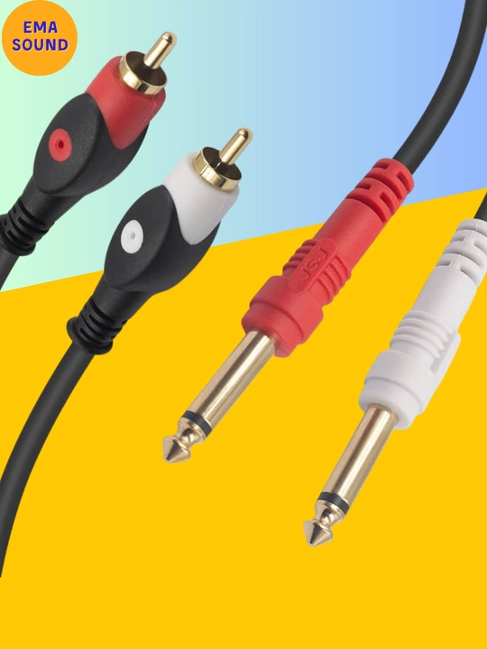Аудиокабель с двумя разъемами 6,5 мм и RCA, длиной 1,5 м