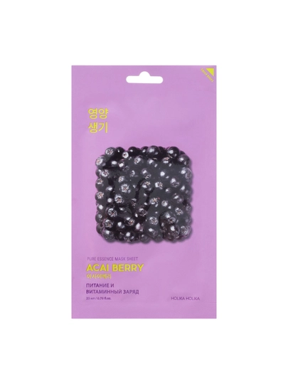 HOLIKA Pure Essence Тканевая маска для лица Acai Berry №1:20