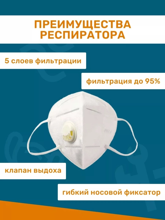 Himoya respiratori KN95 klapanli niqob – kuchaytirilgan filtrli model