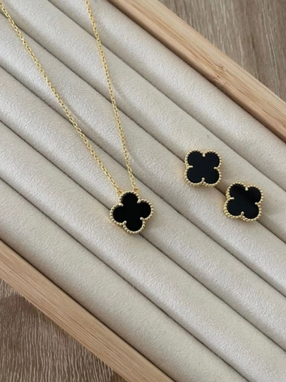 Женская цепочка в стиле Van Cleef | Нержавеющая сталь — JEWELRA-SEPOCHKA-ЧЕРН