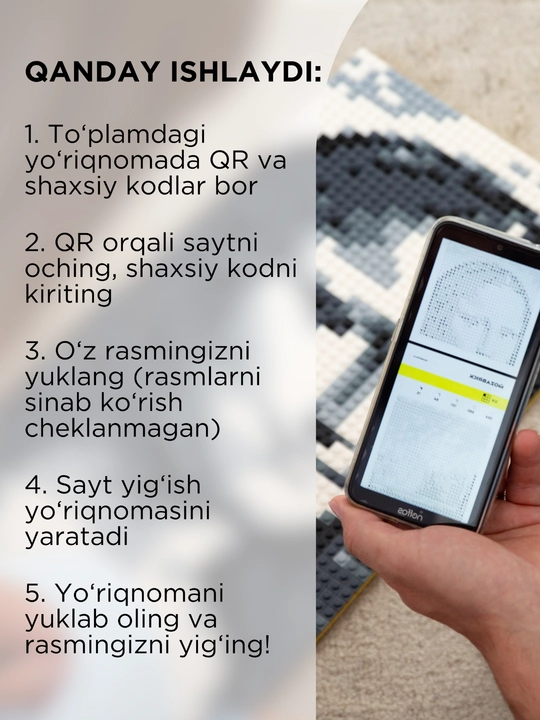 Mozabrick har qanday fotosuratdan konstruktor, S, M, L Rang S, Rang M to'plami