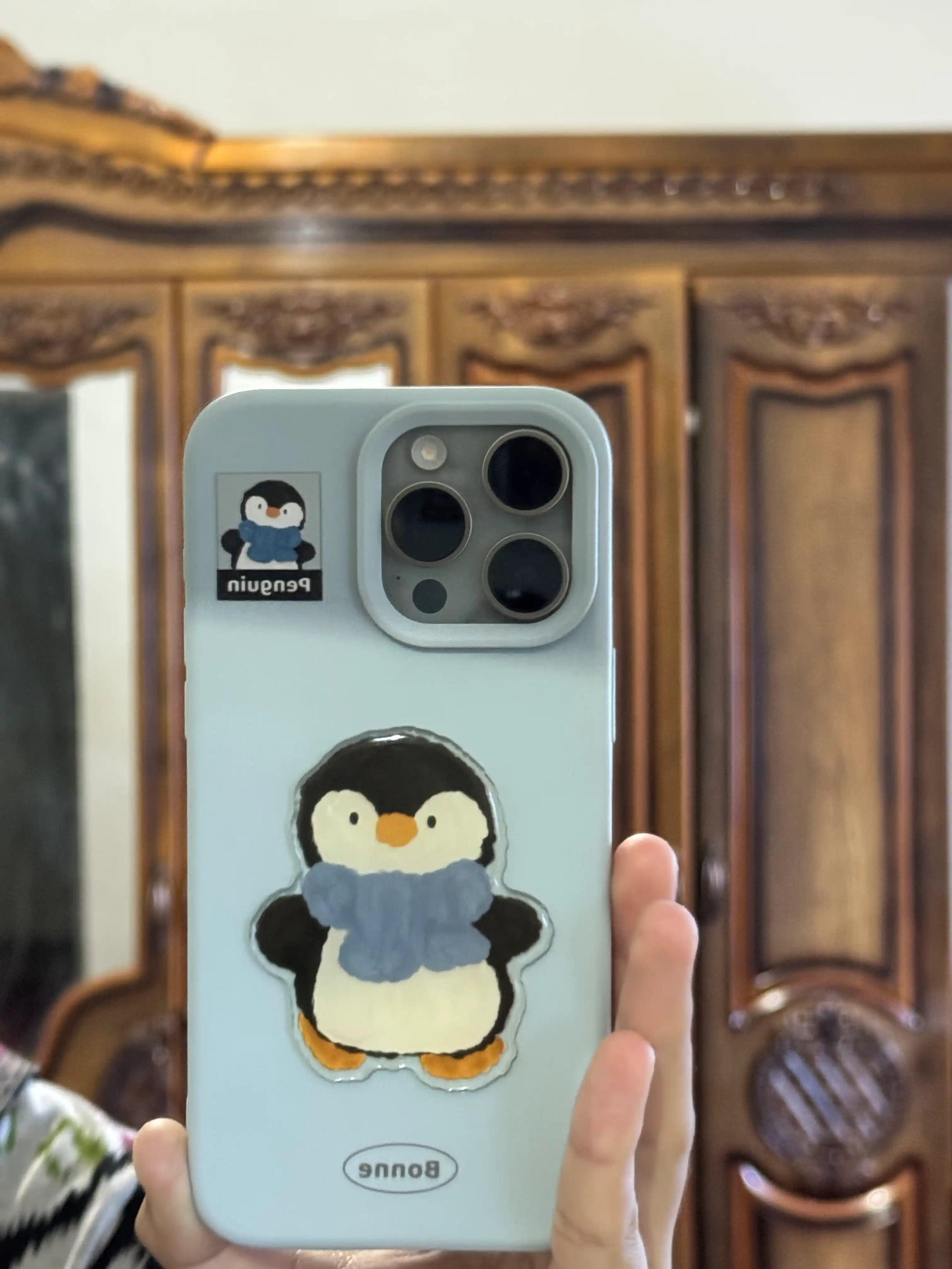 iPhone 11/12/13/14/15/16 Pro/ProMax uchun 3D stikerli yoqimli silikon g‘ilof