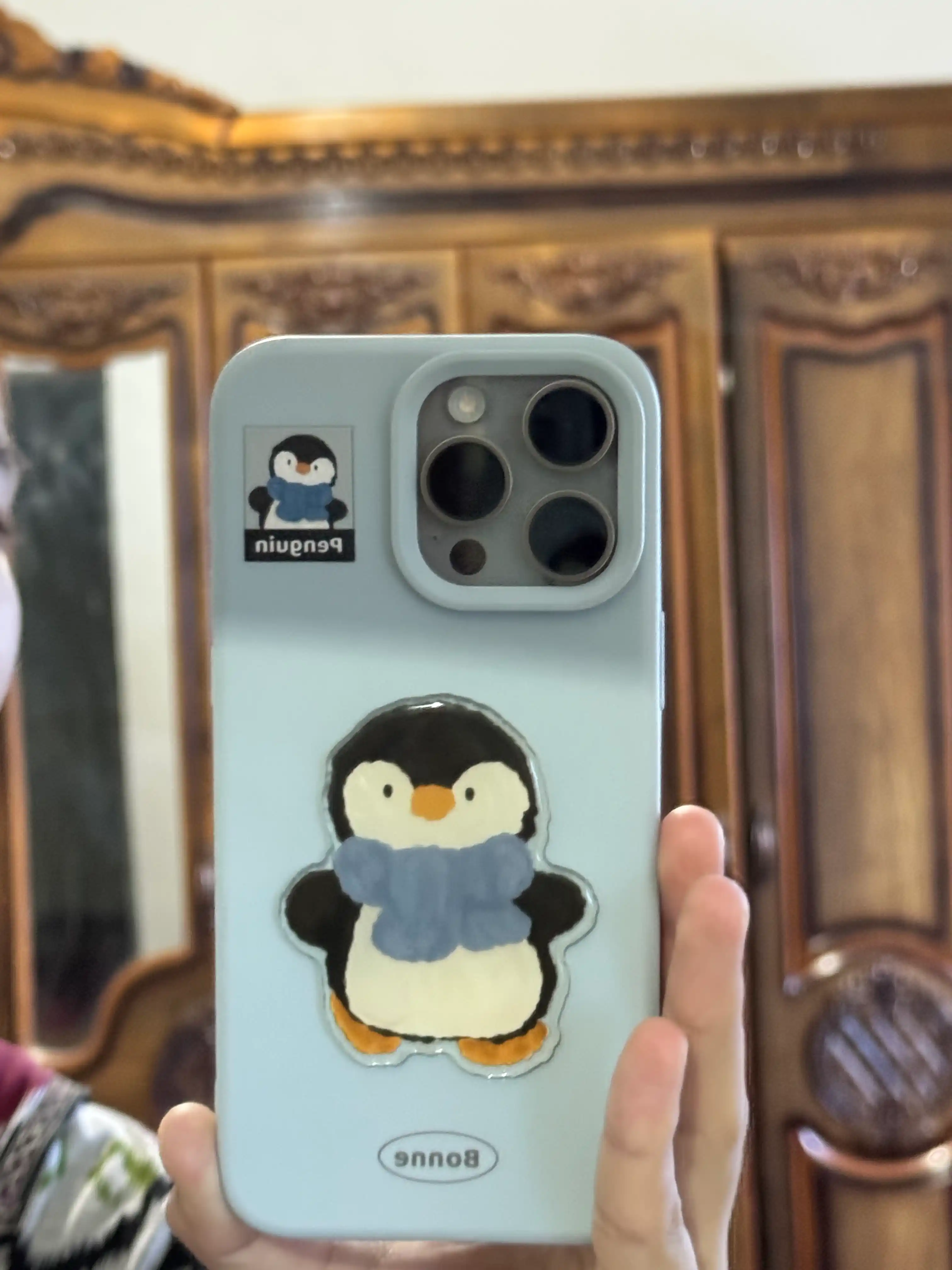 iPhone 11/12/13/14/15/16 Pro/ProMax uchun 3D stikerli yoqimli silikon g‘ilof
