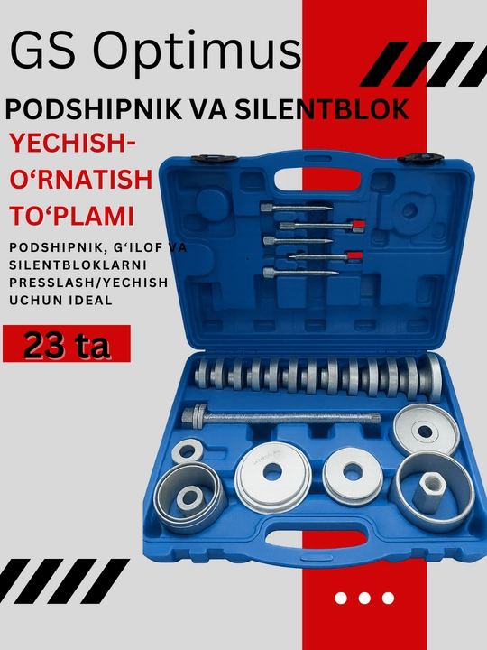 Universal podshipnik va silentblok yechish-o‘rnatish to‘plami — 23 ta